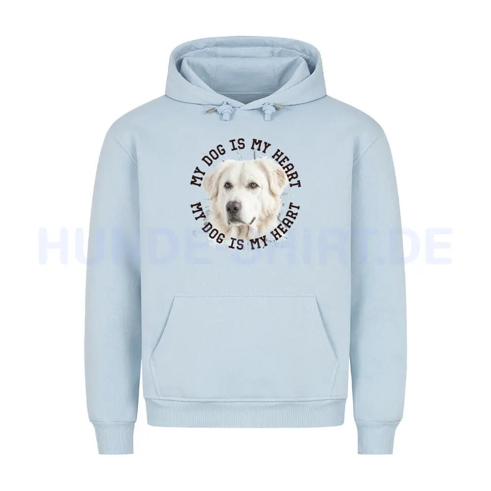 Premium Hoodie "Kuvasz HEART 2" Babyblau – hunde-shirt.de