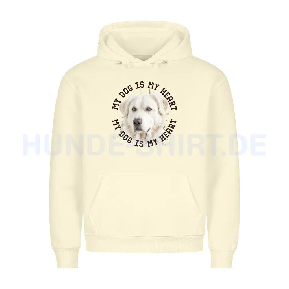 Premium Hoodie "Kuvasz HEART 2" Beige – hunde-shirt.de