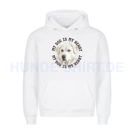 Premium Hoodie "Kuvasz HEART 2" Weiß – hunde-shirt.de