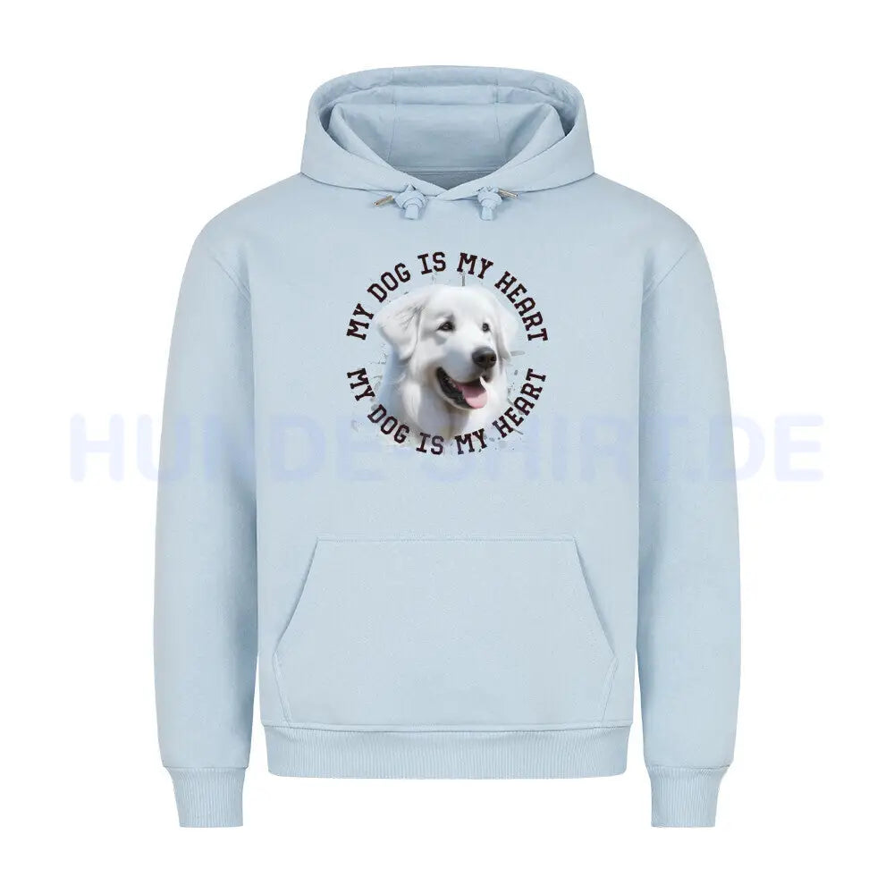 Premium Hoodie "Kuvasz HEART" Babyblau – hunde-shirt.de