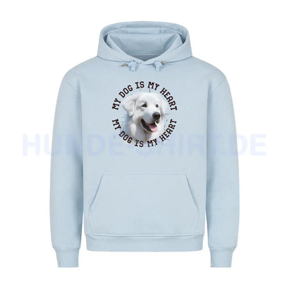 Premium Hoodie "Kuvasz HEART" Babyblau – hunde-shirt.de