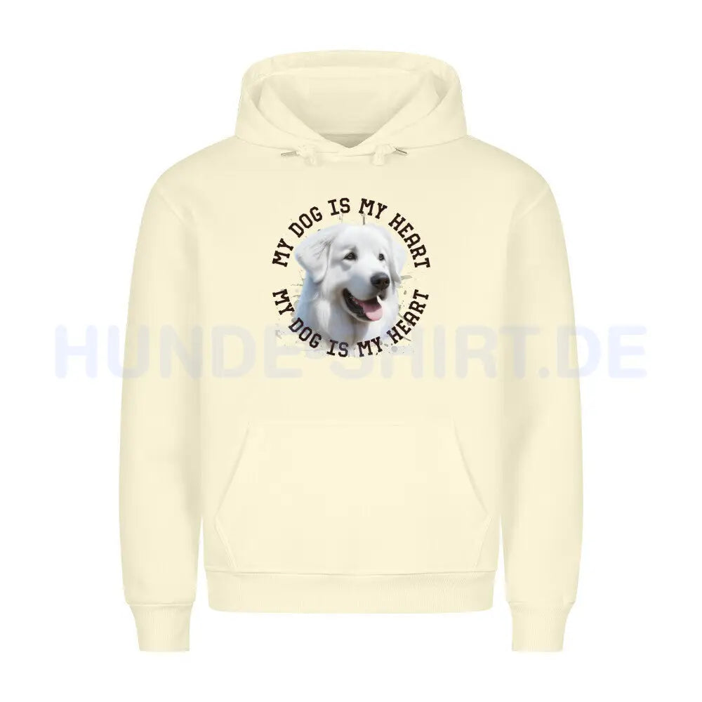 Premium Hoodie "Kuvasz HEART" Beige – hunde-shirt.de