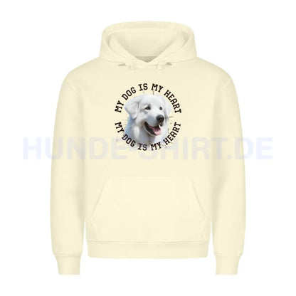 Premium Hoodie "Kuvasz HEART" Beige – hunde-shirt.de