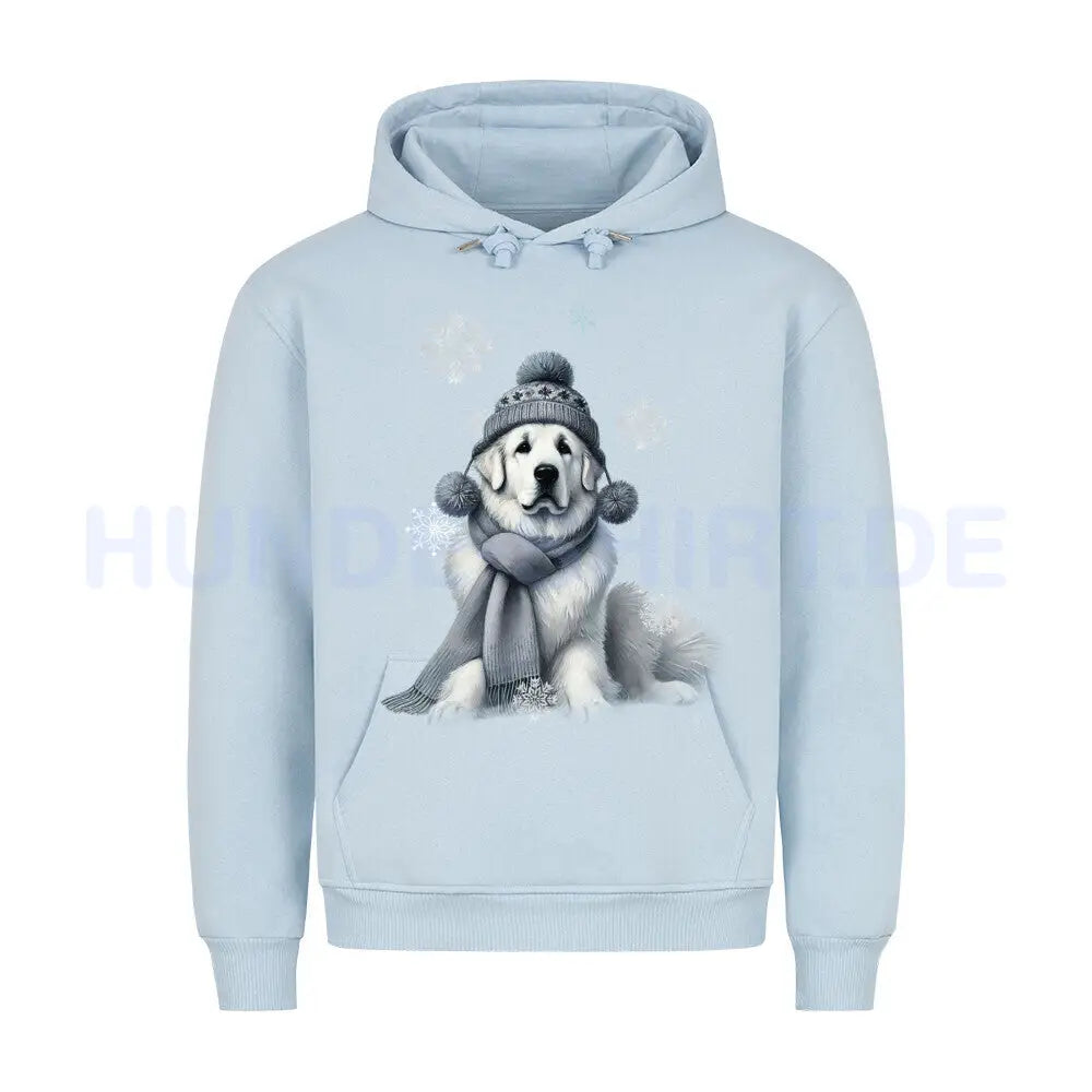 Premium Hoodie "Kuvasz Winter" Babyblau – hunde-shirt.de