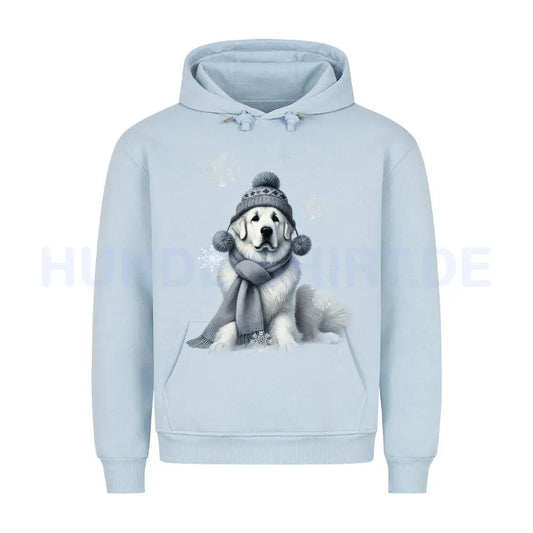 Premium Hoodie "Kuvasz Winter" Babyblau – hunde-shirt.de