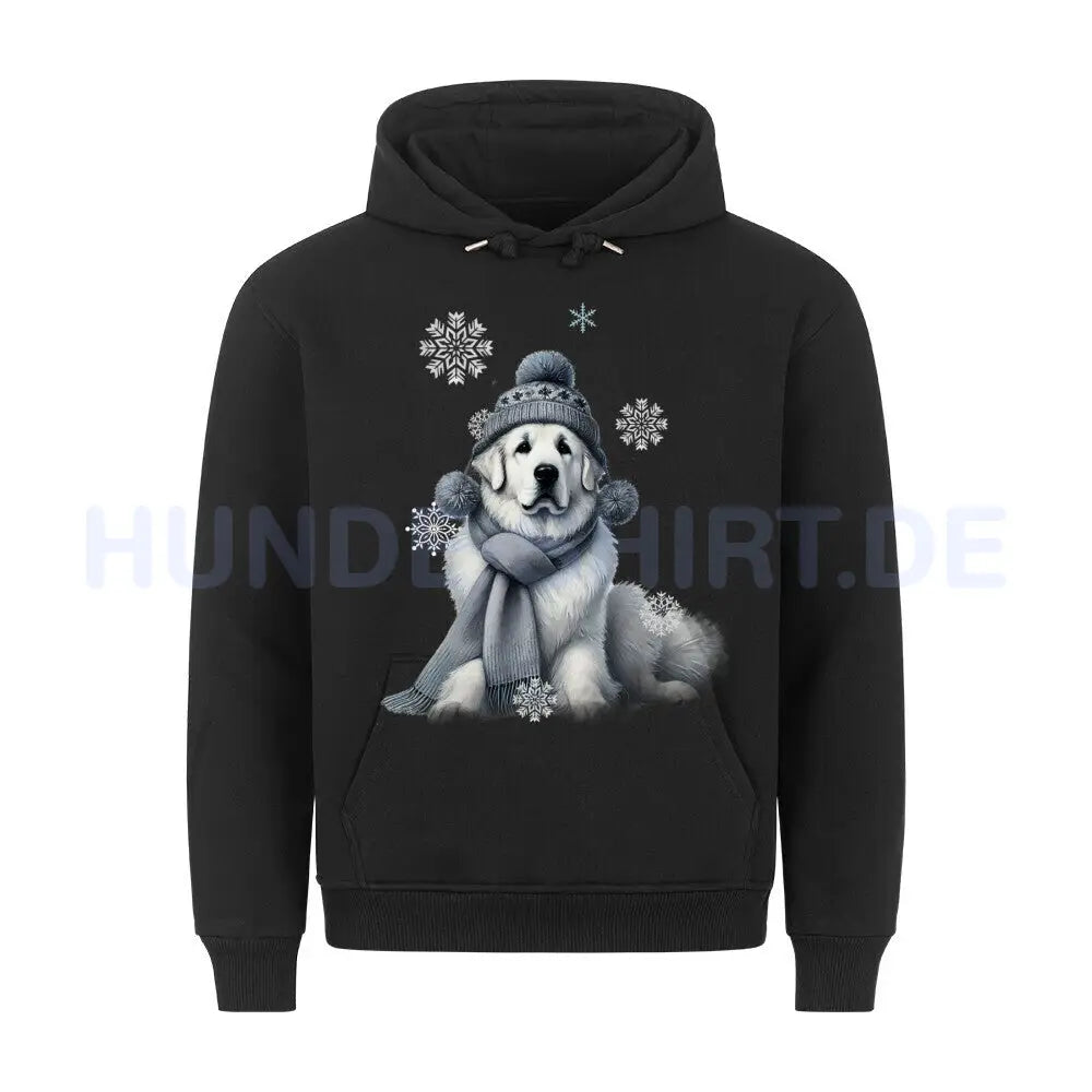 Premium Hoodie "Kuvasz Winter" Schwarz – hunde-shirt.de