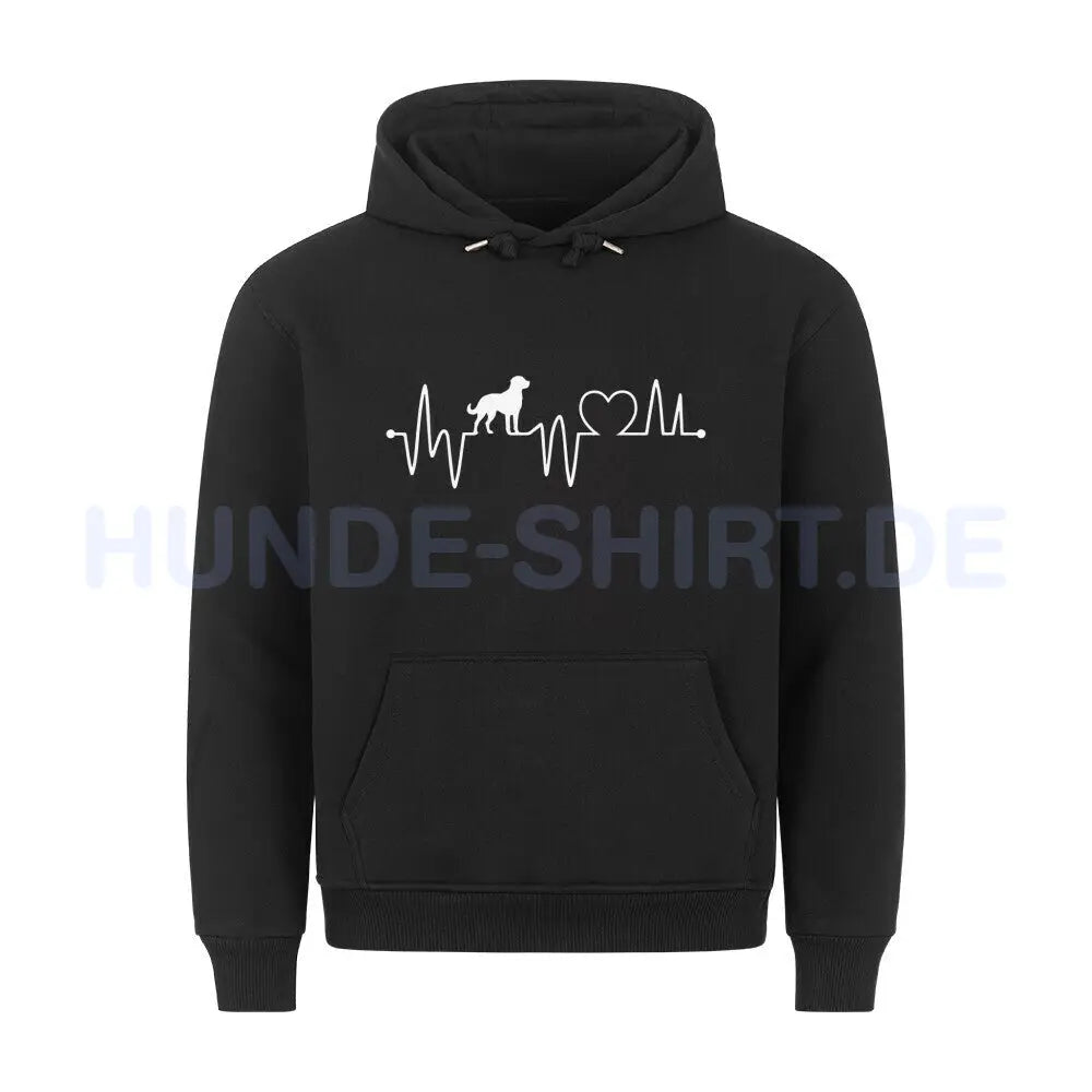 Premium Hoodie "Labrador - Heartbeat" Schwarz – hunde-shirt.de