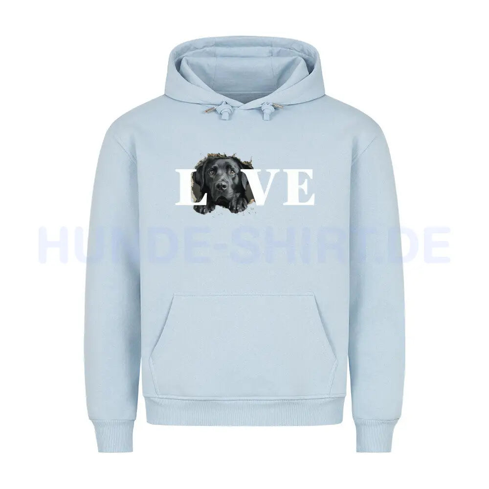 Premium Hoodie "Labrador - LOVE" Babyblau – hunde-shirt.de