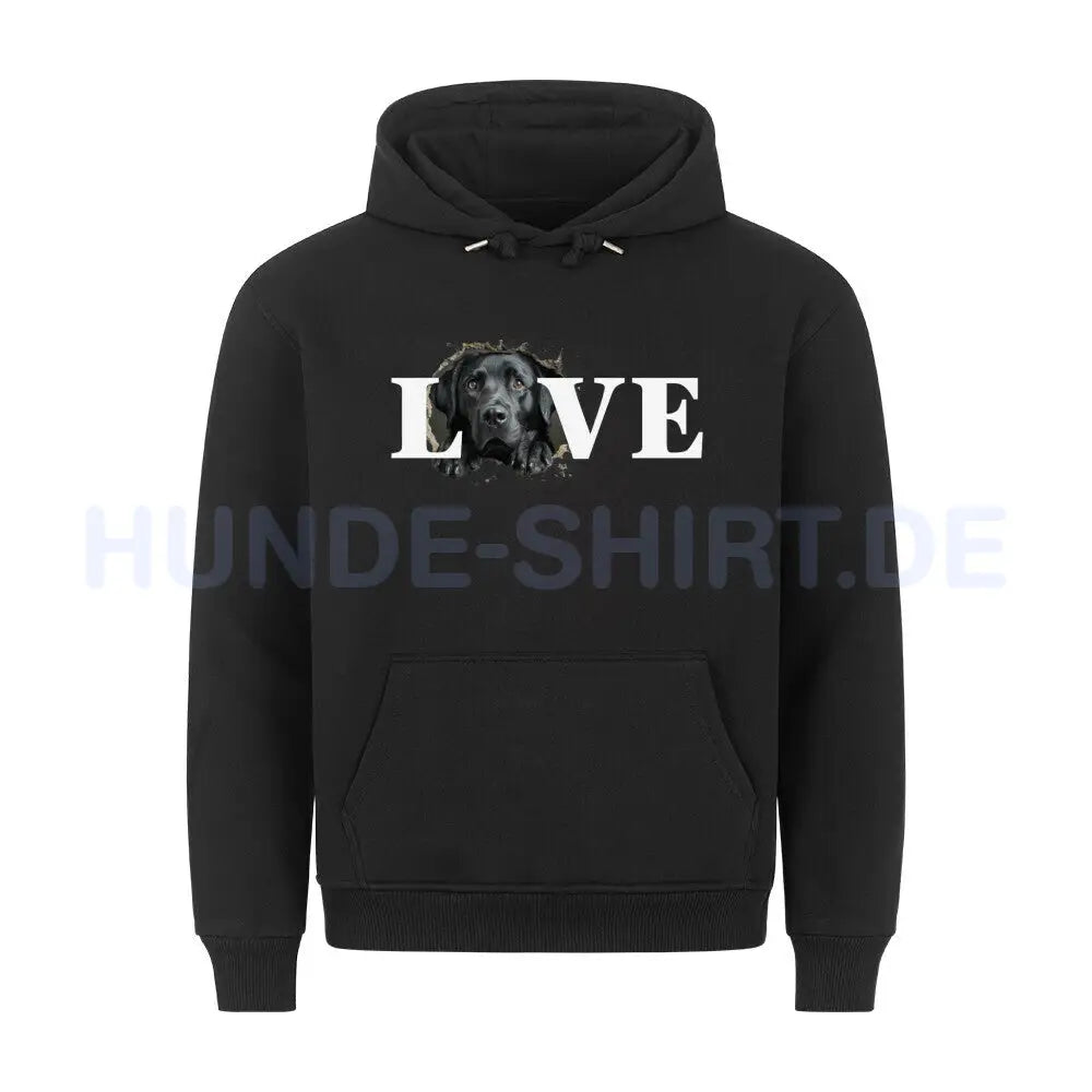 Premium Hoodie "Labrador - LOVE" Schwarz – hunde-shirt.de