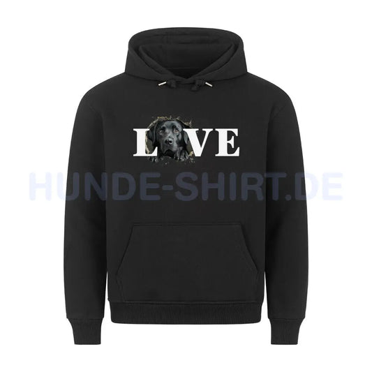 Premium Hoodie "Labrador - LOVE" Schwarz – hunde-shirt.de