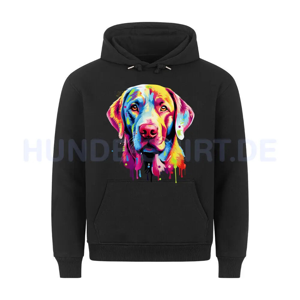 Premium Hoodie "Labrador Paint" Schwarz – hunde-shirt.de