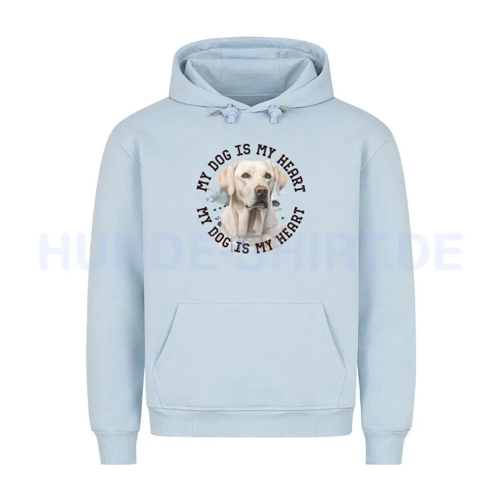 Premium Hoodie "Labrador Retriever HEART" Babyblau – hunde-shirt.de