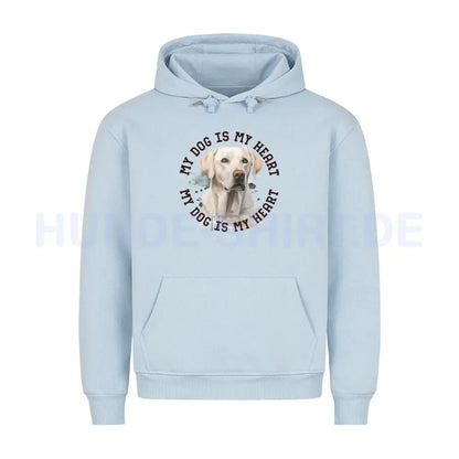 Premium Hoodie "Labrador Retriever HEART" Babyblau – hunde-shirt.de