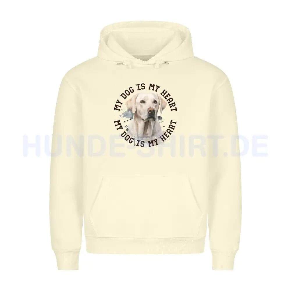 Premium Hoodie "Labrador Retriever HEART" Beige – hunde-shirt.de