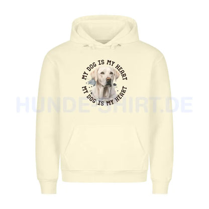 Premium Hoodie "Labrador Retriever HEART" Beige – hunde-shirt.de