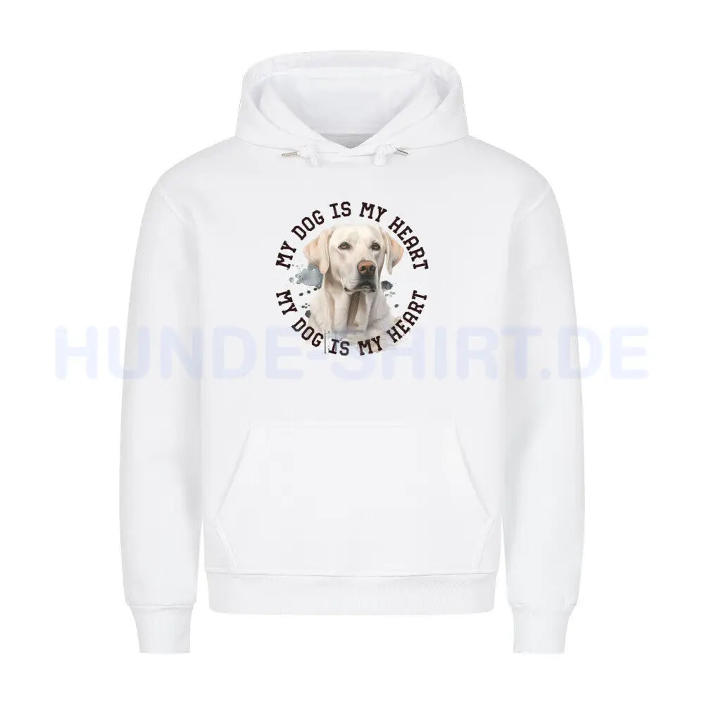 Premium Hoodie "Labrador Retriever HEART" Weiß – hunde-shirt.de