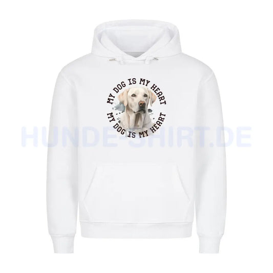 Premium Hoodie "Labrador Retriever HEART" Weiß – hunde-shirt.de