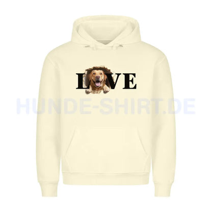 Premium Hoodie "Labrador Retriever hell LOVE" Beige – hunde-shirt.de