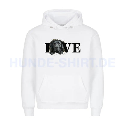 Premium Hoodie "Labrador schwarz LOVE" Weiß – hunde-shirt.de