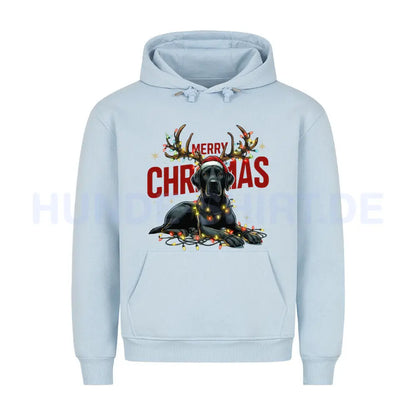 Premium Hoodie "Labrador ( schwarz ) - Merry Christmas" Babyblau – hunde-shirt.de