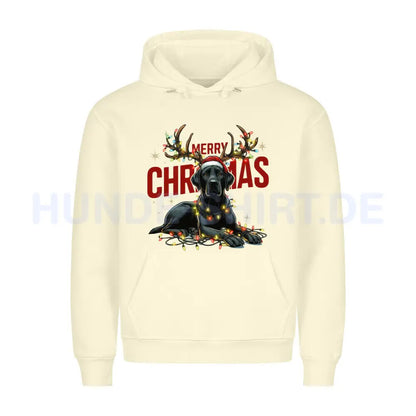 Premium Hoodie "Labrador ( schwarz ) - Merry Christmas" Beige – hunde-shirt.de