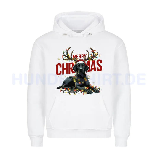 Premium Hoodie "Labrador ( schwarz ) - Merry Christmas" Weiß – hunde-shirt.de