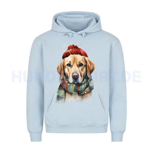 Premium Hoodie "Labrador Winter hell" Babyblau – hunde-shirt.de