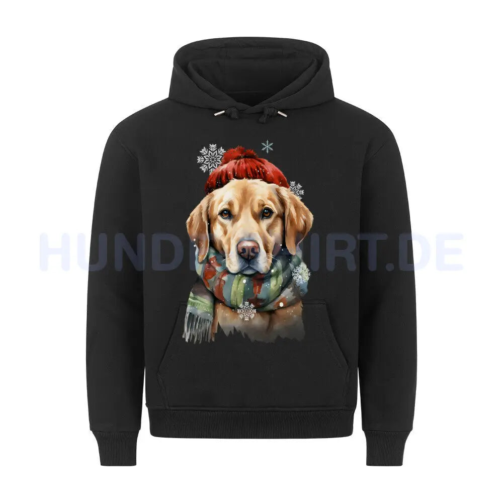 Premium Hoodie "Labrador Winter hell" Schwarz – hunde-shirt.de