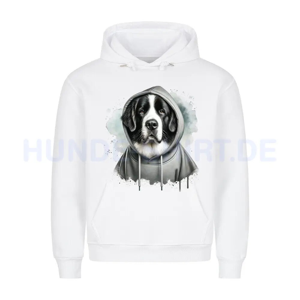 Premium Hoodie "Landseer Hooded" Weiß – hunde-shirt.de