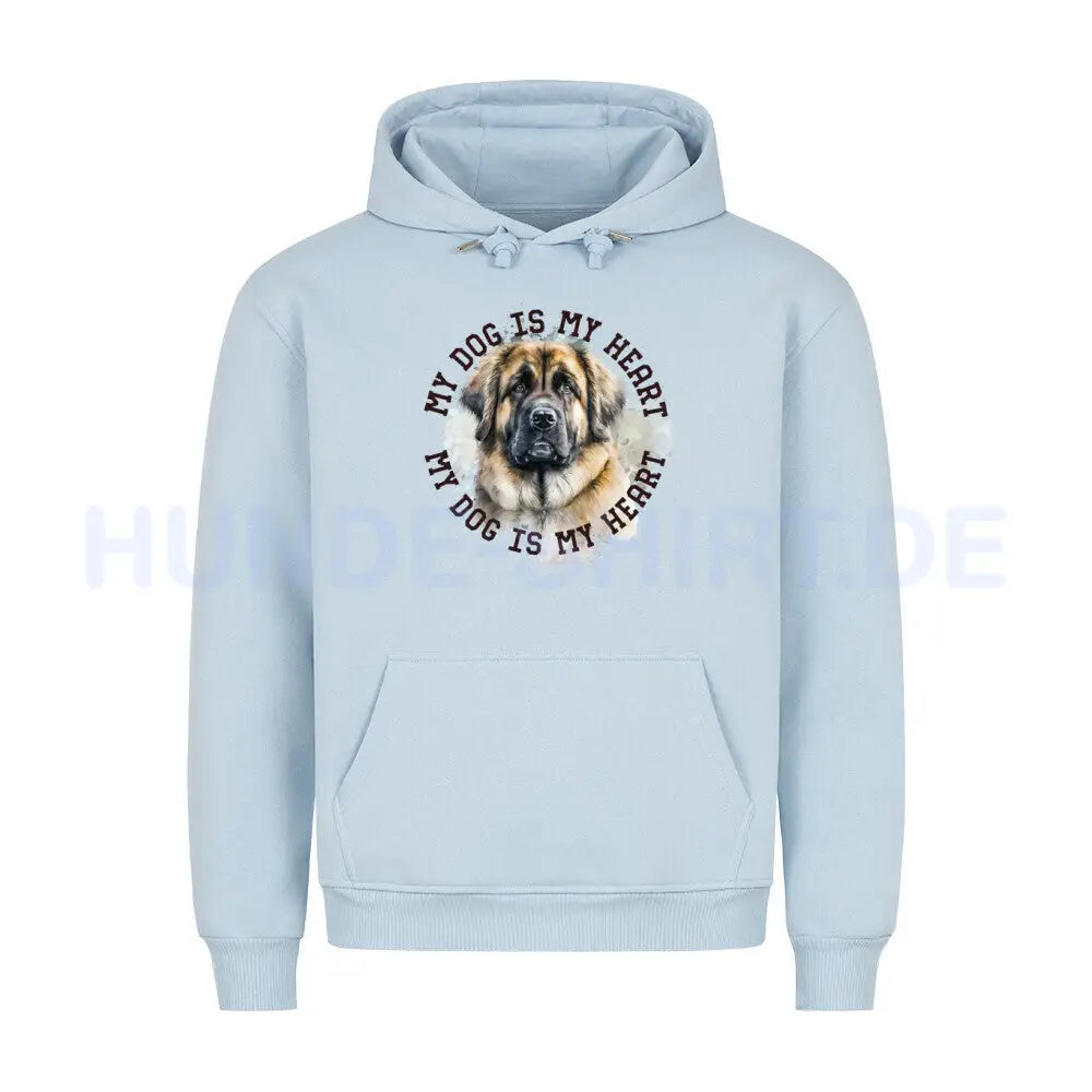 Premium Hoodie "Leonberger HEART 2" Babyblau – hunde-shirt.de