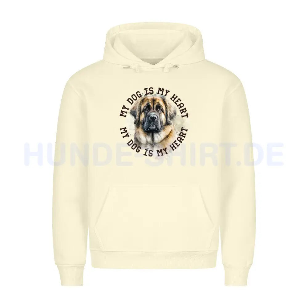 Premium Hoodie "Leonberger HEART 2" Beige – hunde-shirt.de