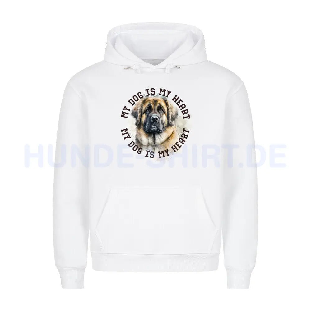 Premium Hoodie "Leonberger HEART 2" Weiß – hunde-shirt.de