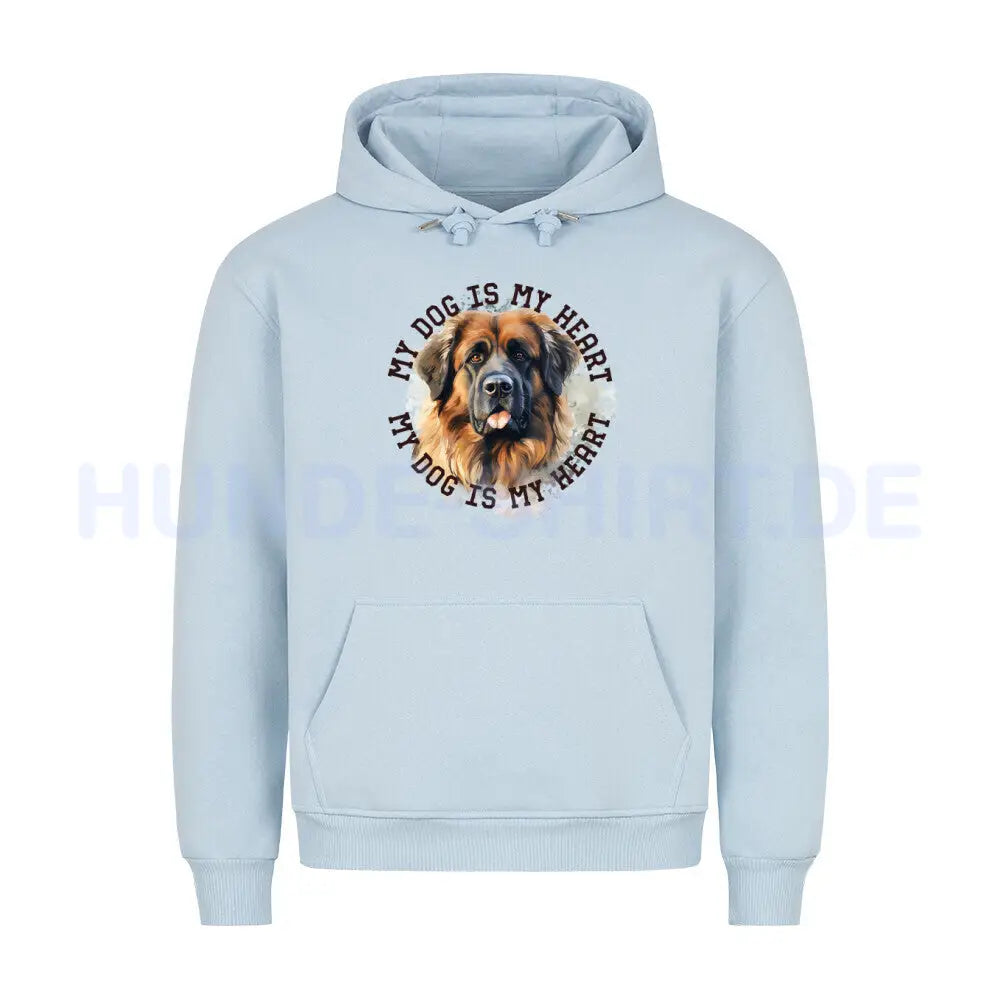 Premium Hoodie "Leonberger HEART" Babyblau – hunde-shirt.de