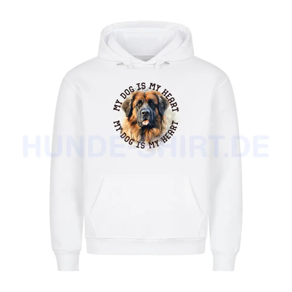 Premium Hoodie "Leonberger HEART" Weiß – hunde-shirt.de