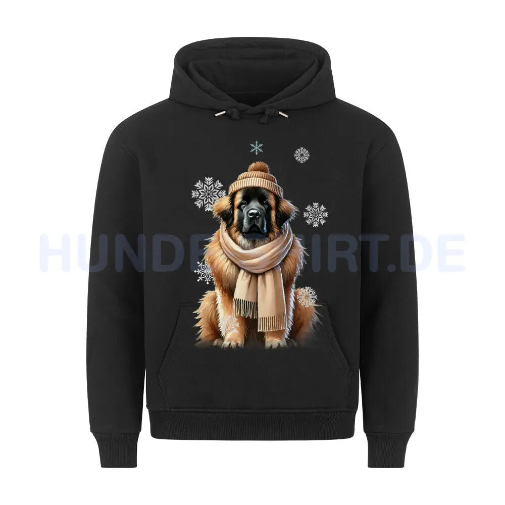 Premium Hoodie "Leonberger Winter" Schwarz – hunde-shirt.de