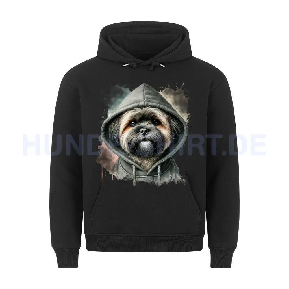 Premium Hoodie "Lhasa Apso Hooded 2" Schwarz – hunde-shirt.de