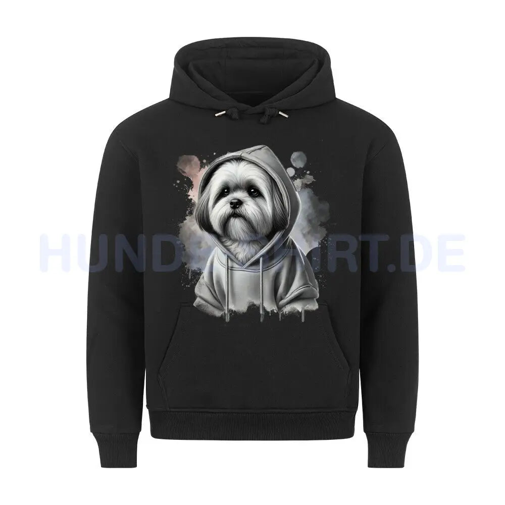 Premium Hoodie "Lhasa Apso Hooded" Schwarz – hunde-shirt.de