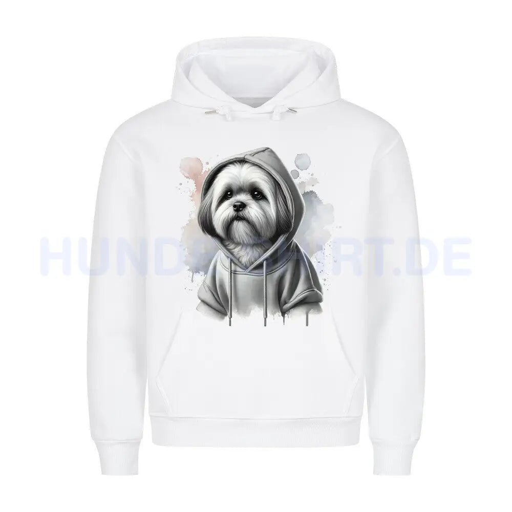 Premium Hoodie "Lhasa Apso Hooded" Weiß – hunde-shirt.de