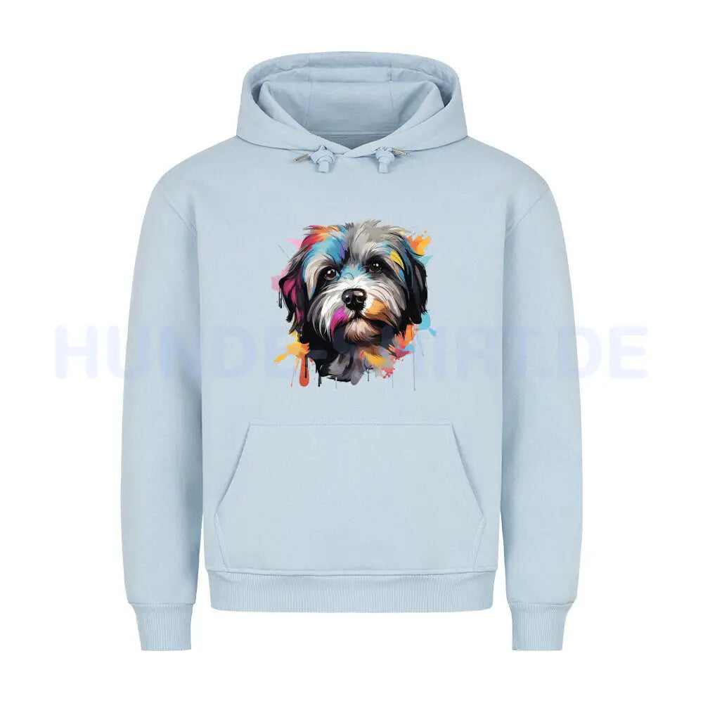 Premium Hoodie "Lhasa Apso Paint" Babyblau – hunde-shirt.de