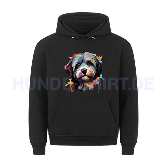 Premium Hoodie "Lhasa Apso Paint" Schwarz – hunde-shirt.de