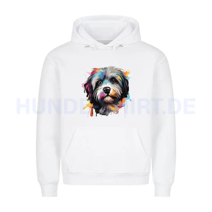 Premium Hoodie "Lhasa Apso Paint" Weiß – hunde-shirt.de