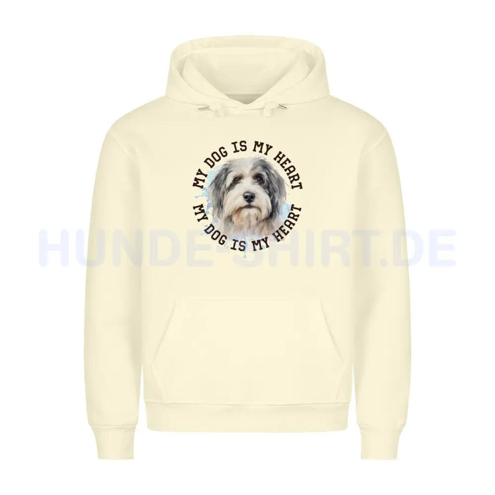 Premium Hoodie "Löwchen HEART" Beige – hunde-shirt.de