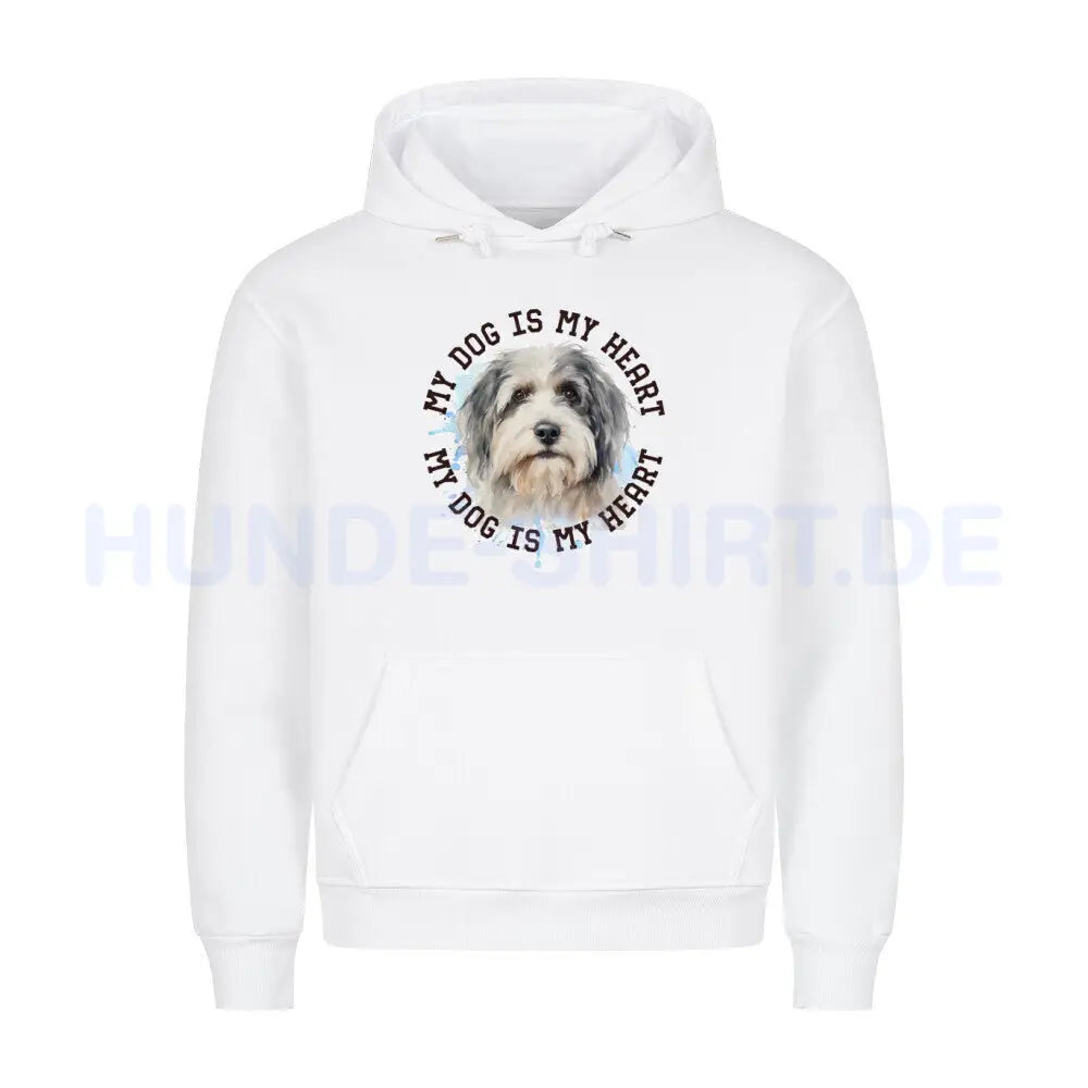 Premium Hoodie "Löwchen HEART" Weiß – hunde-shirt.de