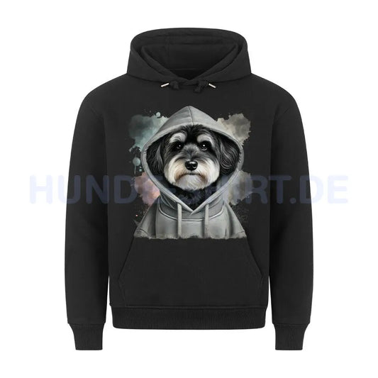 Premium Hoodie "Löwchen Hooded" Schwarz – hunde-shirt.de