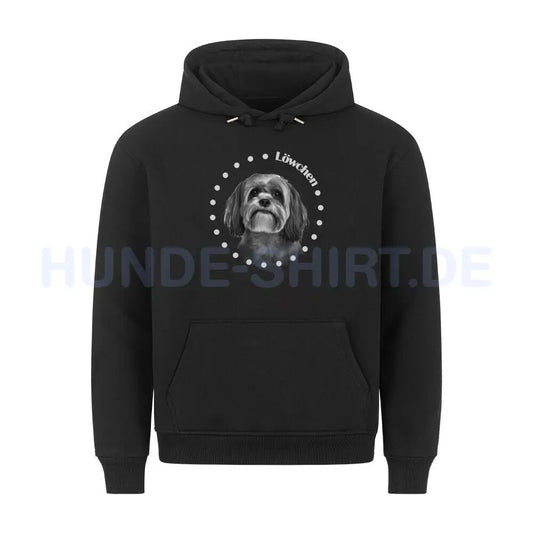 Premium Hoodie "Löwchen R" Schwarz – hunde-shirt.de