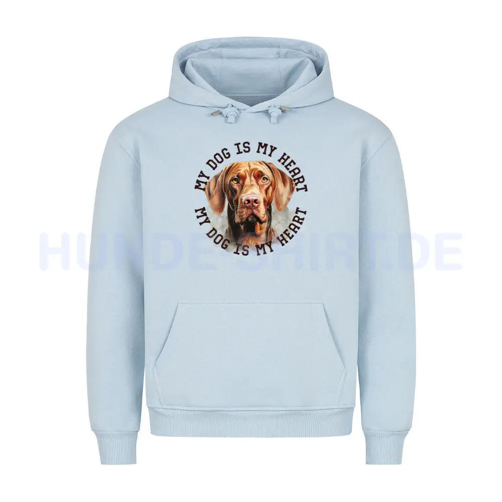 Premium Hoodie "Magyar Vizsla HEART" Babyblau – hunde-shirt.de