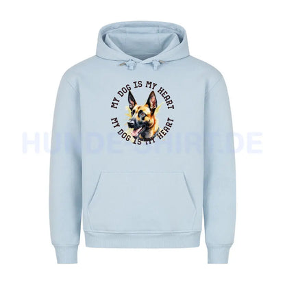 Premium Hoodie "Malinois HEART" Babyblau – hunde-shirt.de