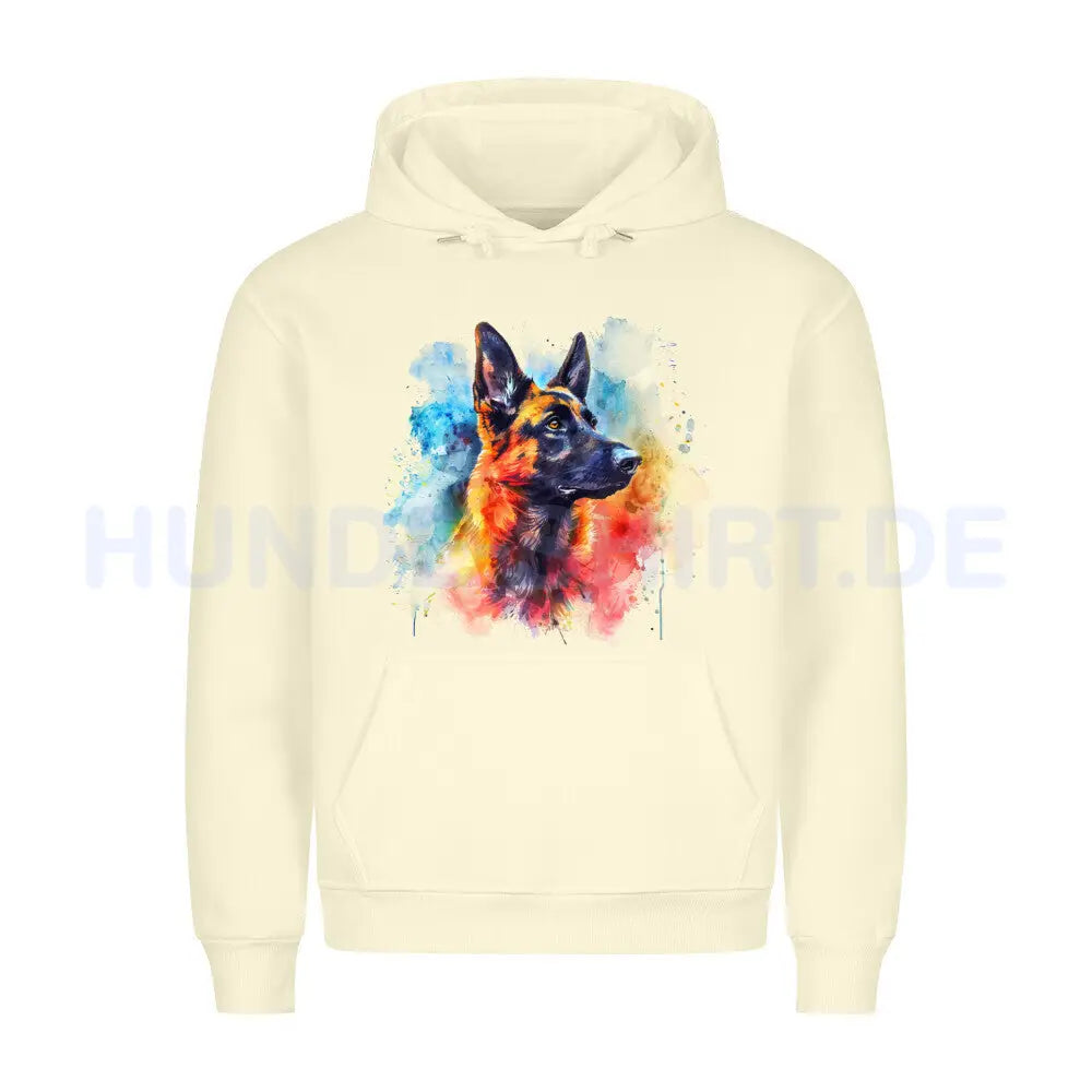 Premium Hoodie "Malinois Paint" Beige – hunde-shirt.de