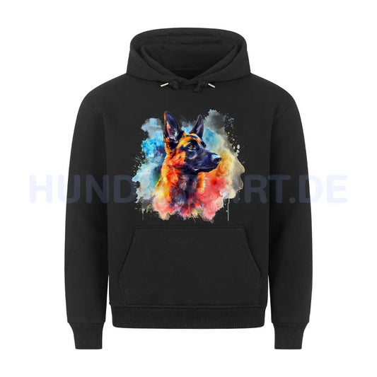 Premium Hoodie "Malinois Paint" Schwarz – hunde-shirt.de