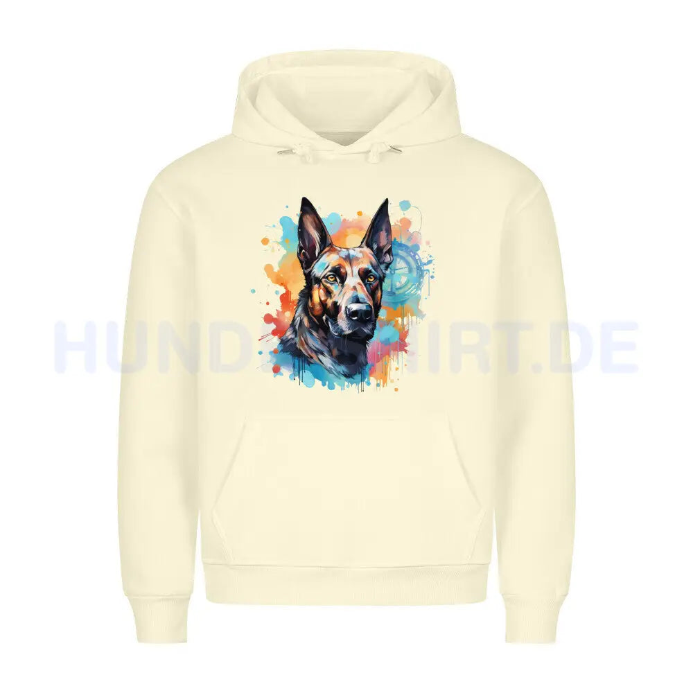 Premium Hoodie "Malinois - Splash" Beige – hunde-shirt.de